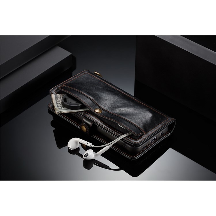 CASEME Estojo De Couro De Carteira De Couro 2-em-1 Destacável Para Iphone 8 / 7 4.7 Polegadas - Preto-11