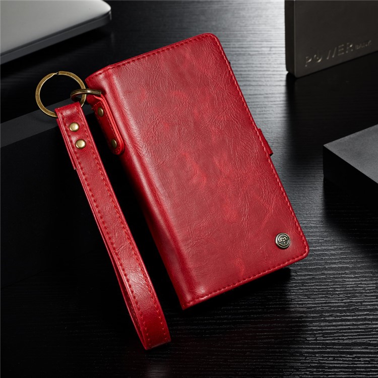 CASEME intercambiable 2-en-1 Split cuero titular de la cubierta del teléfono celular para el iPhone 8 / 7 4.7 inch - rojo-3