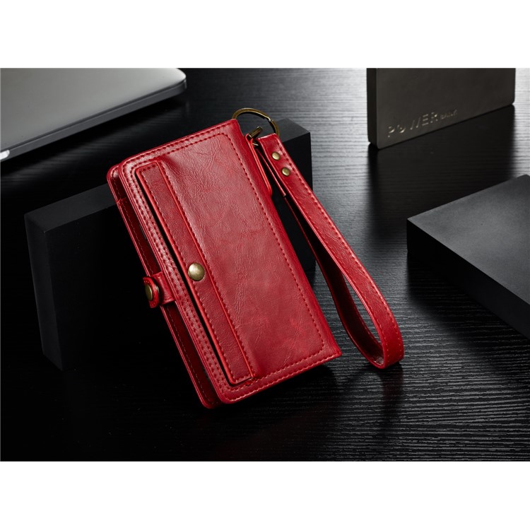CASEME intercambiable 2-en-1 Split cuero titular de la cubierta del teléfono celular para el iPhone 8 / 7 4.7 inch - rojo-7