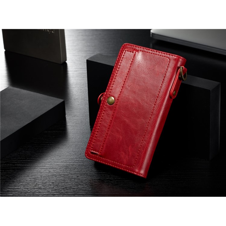 CASEME intercambiable 2-en-1 Split cuero titular de la cubierta del teléfono celular para el iPhone 8 / 7 4.7 inch - rojo-9
