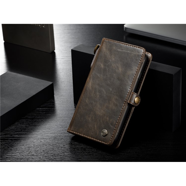 CASEME Qin Series Detachable 2-in-1 Split Leather Wallet Mobile Phone Case for iPhone 8 / 7 4.7 inch - Brown-10