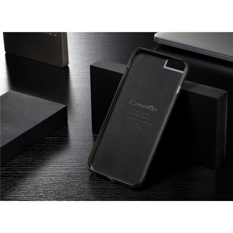 CASEME Qin Series Detachable 2-in-1 Split Leather Wallet Mobile Phone Case for iPhone 8 / 7 4.7 inch - Brown-12