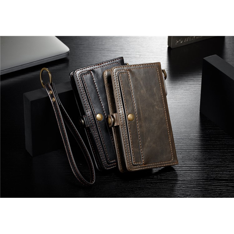 CASEME Qin Series Detachable 2-in-1 Split Leather Wallet Mobile Phone Case for iPhone 8 / 7 4.7 inch - Brown-17