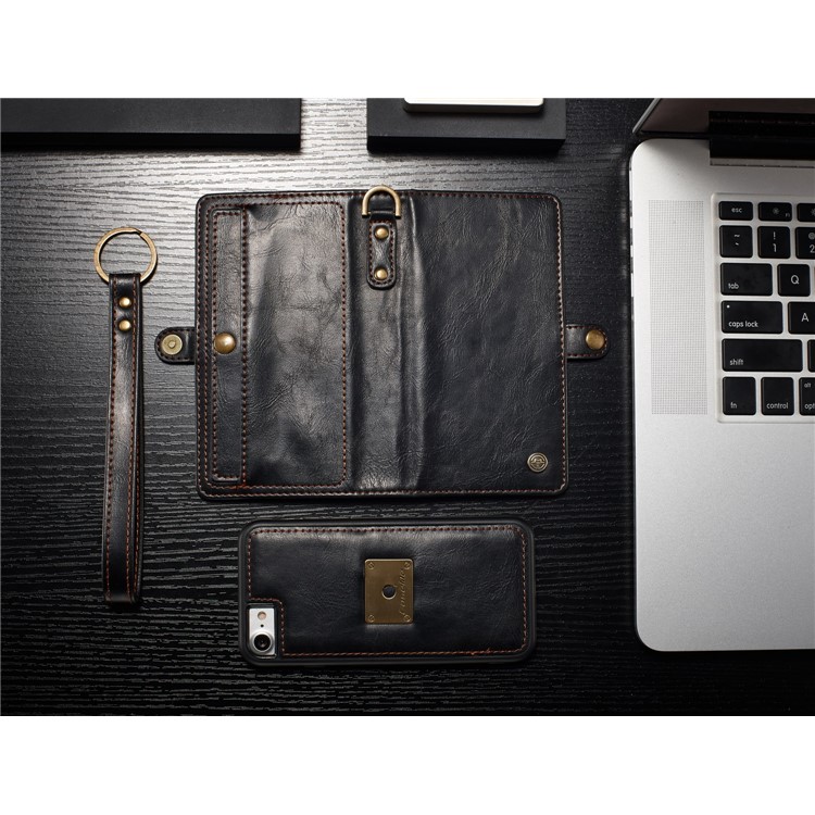 CASEME Qin Series Detachable 2-in-1 Split Leather Wallet Mobile Phone Case for iPhone 8 / 7 4.7 inch - Brown-5