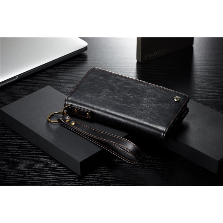 CASEME Qin Series Detachable 2-in-1 Split Leather Wallet Mobile Phone Case for iPhone 6S/6 4.7 inch - Black-12