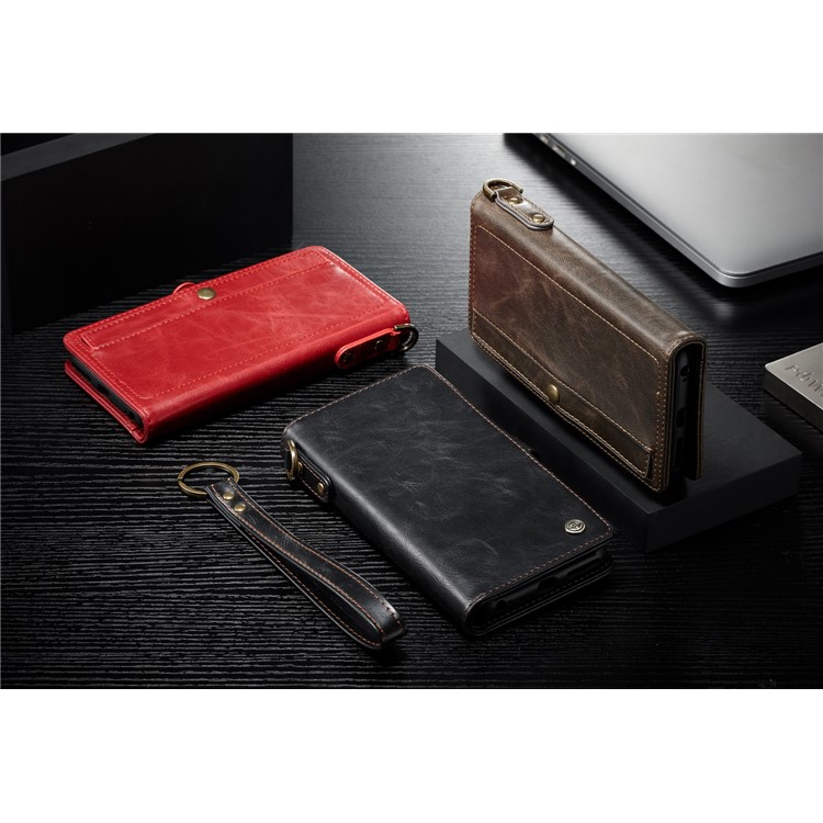 CASEME Qin Series Detachable 2-in-1 Split Leather Wallet Mobile Phone Case for iPhone 6S/6 4.7 inch - Black-15