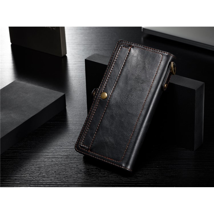 CASEME Qin Series Detachable 2-in-1 Split Leather Wallet Mobile Phone Case for iPhone 6S/6 4.7 inch - Black-9
