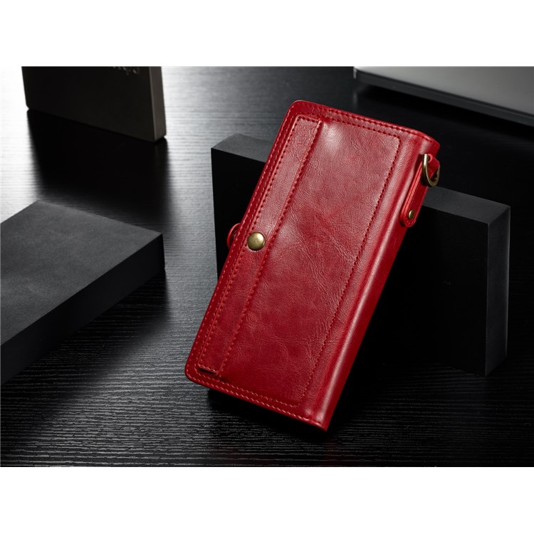 CASEME Qin Series Detachable 2-in-1 Split Leather Wallet Protection Phone Cover for iPhone 6S/6 4.7 inch - Red-6