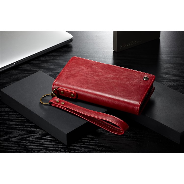 CASEME Qin Series Detachable 2-in-1 Split Leather Wallet Protection Phone Cover for iPhone 6S/6 4.7 inch - Red-9
