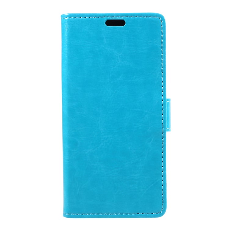 

For iPhone X/XS 5.8-inch Crazy Horse Texture Wallet Leather Stand Mobile Shell - Blue