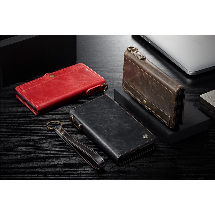 CASEME Qin Series Destacável 2-em-1 Split Leather Wallet Phone Shell para iPhone 8 Plus / 7 Plus 5.5 inch - negro-15