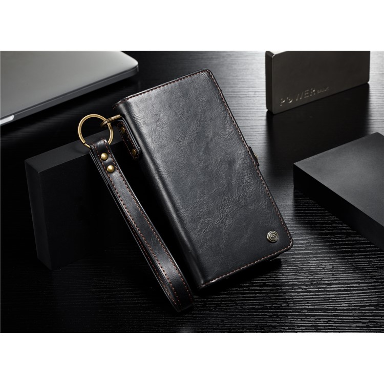 CASEME Qin Series Destacável 2-em-1 Split Leather Wallet Phone Shell para iPhone 8 Plus / 7 Plus 5.5 inch - negro-6