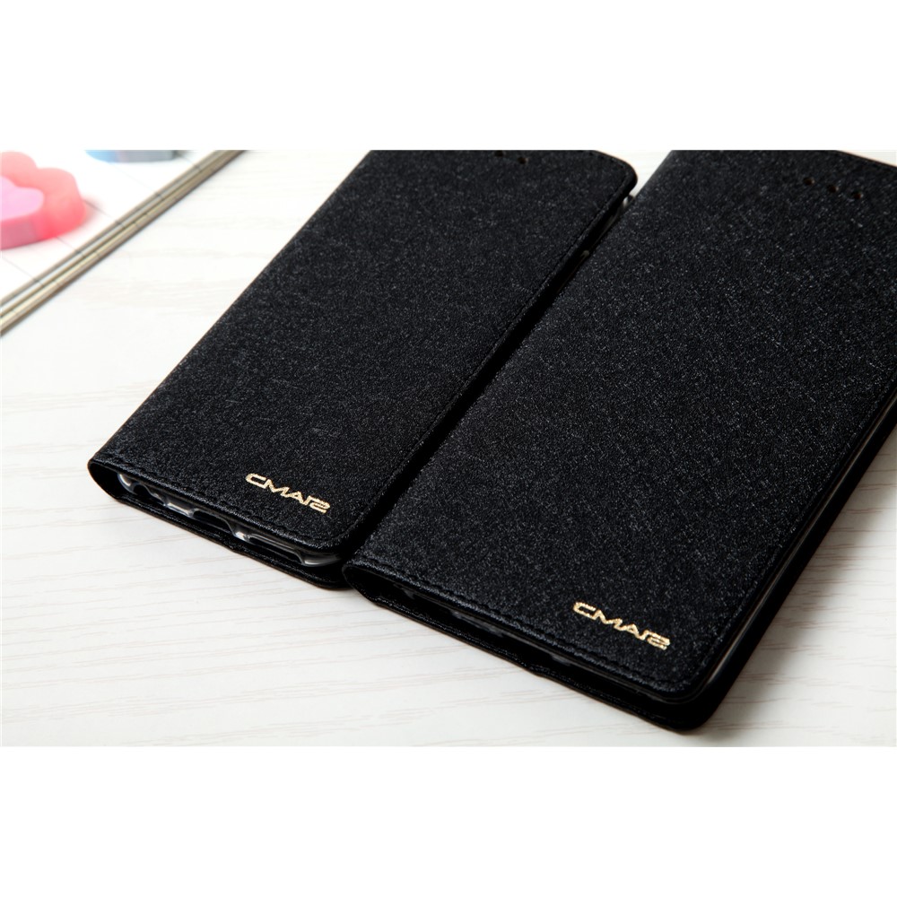 CMAI2 for iPhone 7 4.7 inch Silk Texture Series Leather Card Holder Phone Shell - Black-12