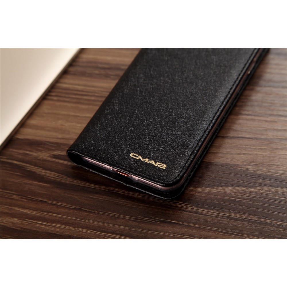 CMAI2 for iPhone 7 4.7 inch Silk Texture Series Leather Card Holder Phone Shell - Black-6