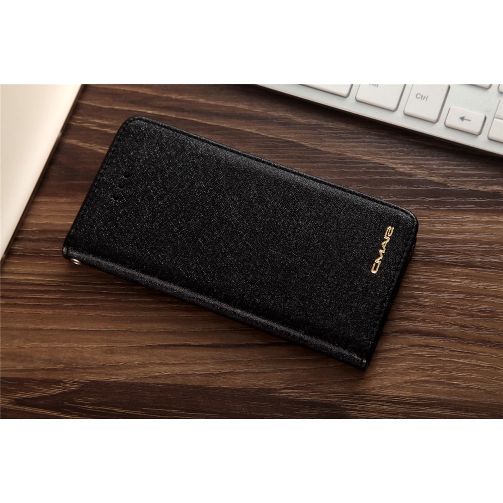 CMAI2 for iPhone 7 4.7 inch Silk Texture Series Leather Card Holder Phone Shell - Black-7