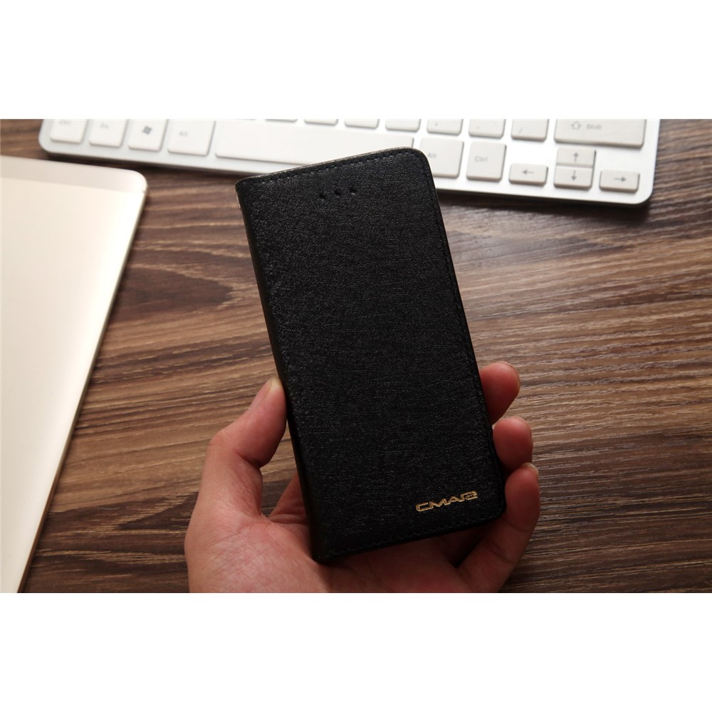 CMAI2 for iPhone 7 4.7 inch Silk Texture Series Leather Card Holder Phone Shell - Black-9