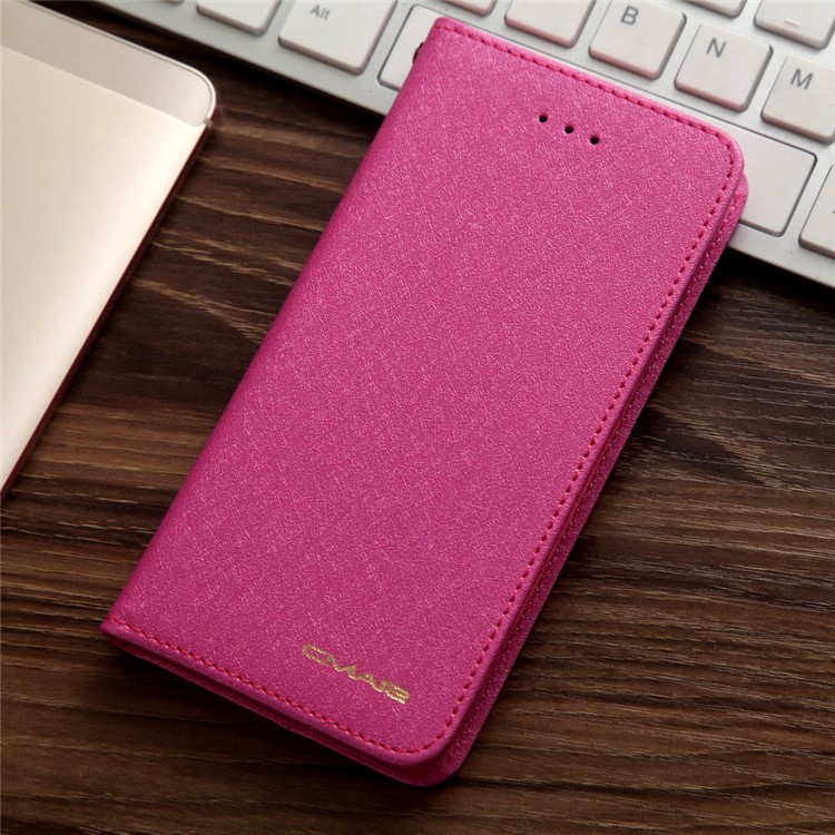 CMAI2 Silk Texture Series Leather Card Holder Phone Accessory Cover for iPhone 8 / 7 4.7 inch - Rose-1