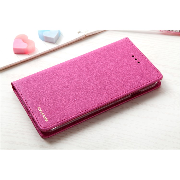 CMAI2 Silk Texture Series Leather Card Holder Phone Accessory Cover for iPhone 8 / 7 4.7 inch - Rose-11