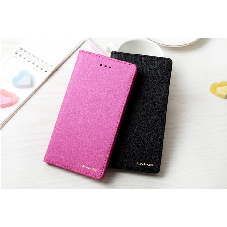 CMAI2 Silk Texture Series Leather Card Holder Phone Accessory Cover for iPhone 8 / 7 4.7 inch - Rose-12