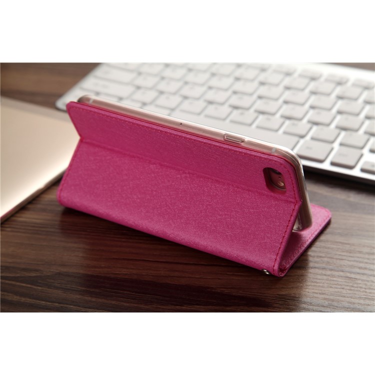 CMAI2 Silk Texture Series Leather Card Holder Phone Accessory Cover for iPhone 8 / 7 4.7 inch - Rose-4