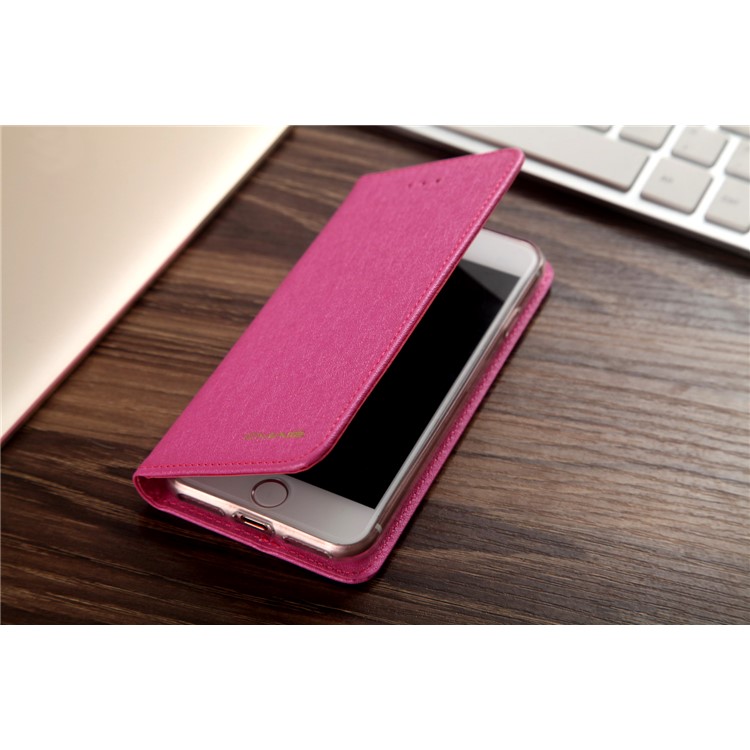 CMAI2 Silk Texture Series Leather Card Holder Phone Accessory Cover for iPhone 8 / 7 4.7 inch - Rose-5