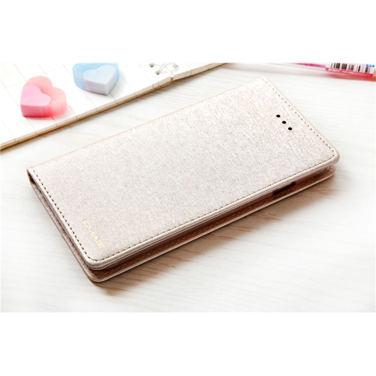 CMAI2 for iPhone 8 / 7 4.7 inch Silk Texture Series Leather Card Holder Phone Case - Gold-14