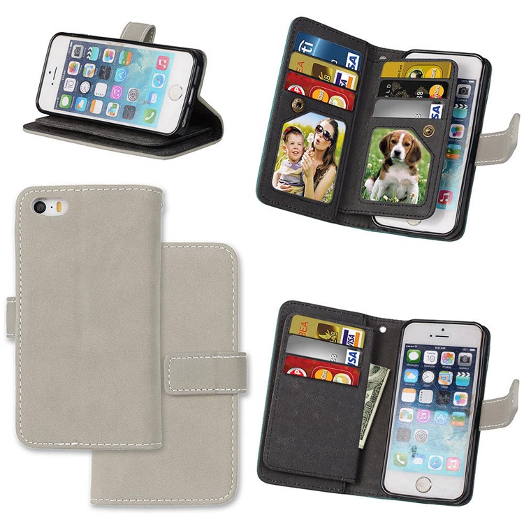 iphone 5 hülle leder mit ständer grau iphone 5 hülle leder mit ständer grau