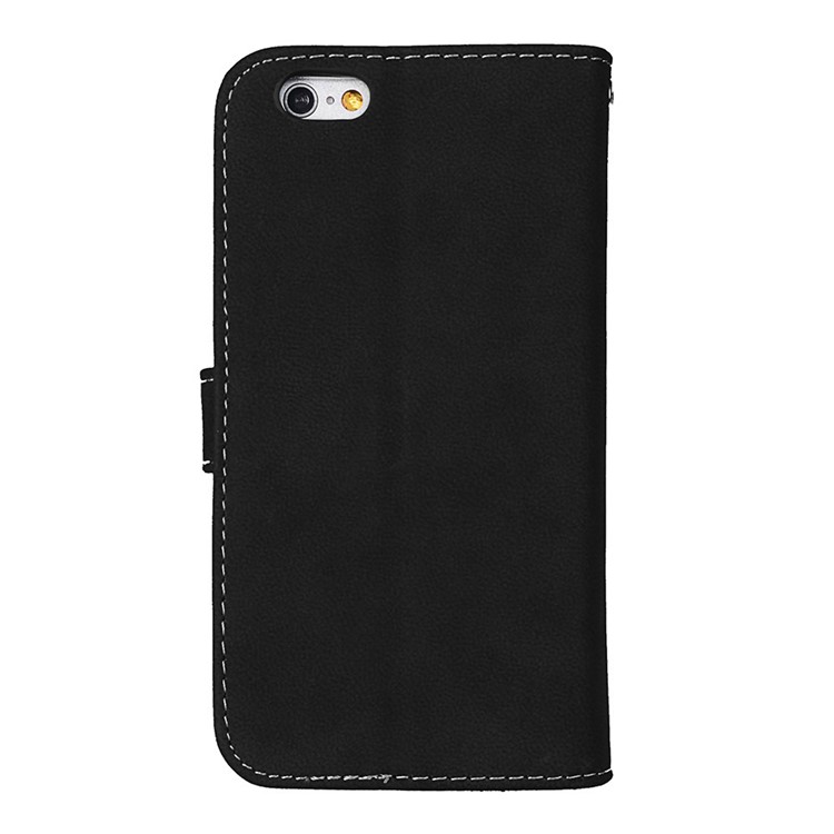 PU Leather Frosted Stand Mobile Phone Casing with 9 Card Holders for iPhone 6s 6 - Black-4