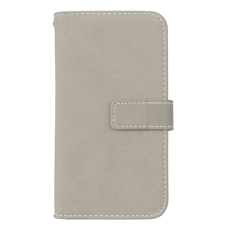 For iPhone 8 / 7 4.7 inch PU Leather Frosted Skin Stand Mobile Phone Casing with 9 Card Holders - Grey-3