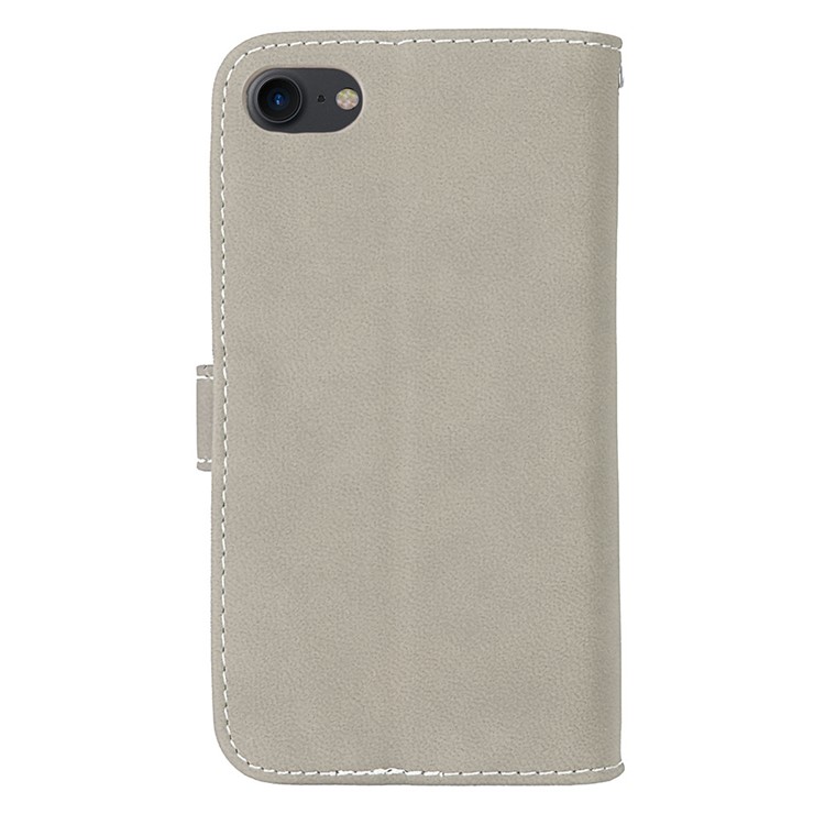For iPhone 8 / 7 4.7 inch PU Leather Frosted Skin Stand Mobile Phone Casing with 9 Card Holders - Grey-4