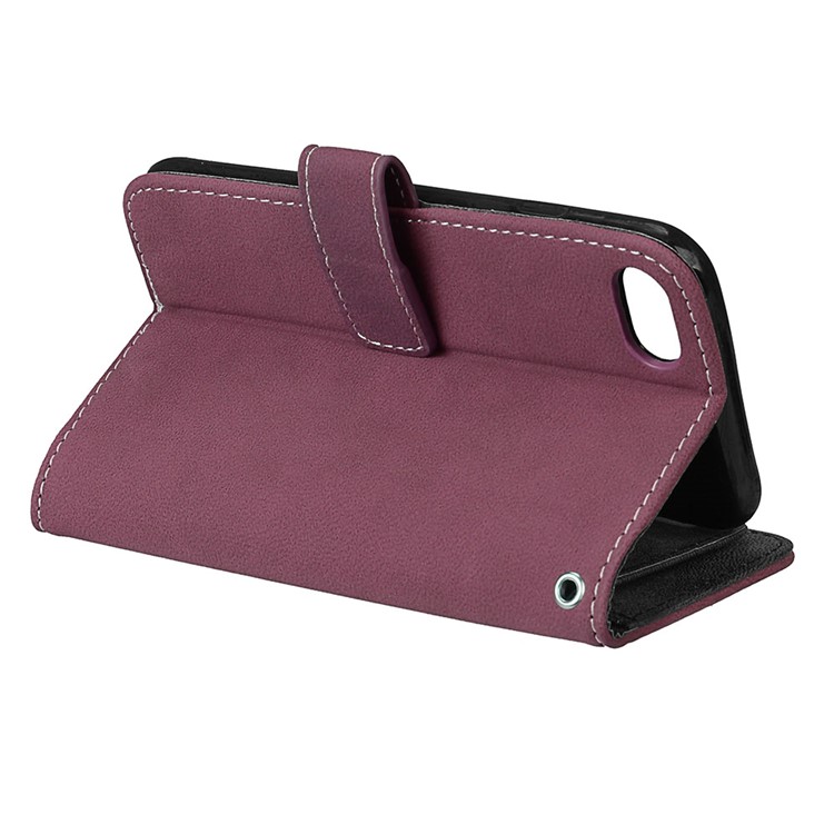 Custodia in pelle con telaio in cuoio in poliuretano con 9 supporti per iPhone 8 / 7 4.7 inch - vino rosso-7