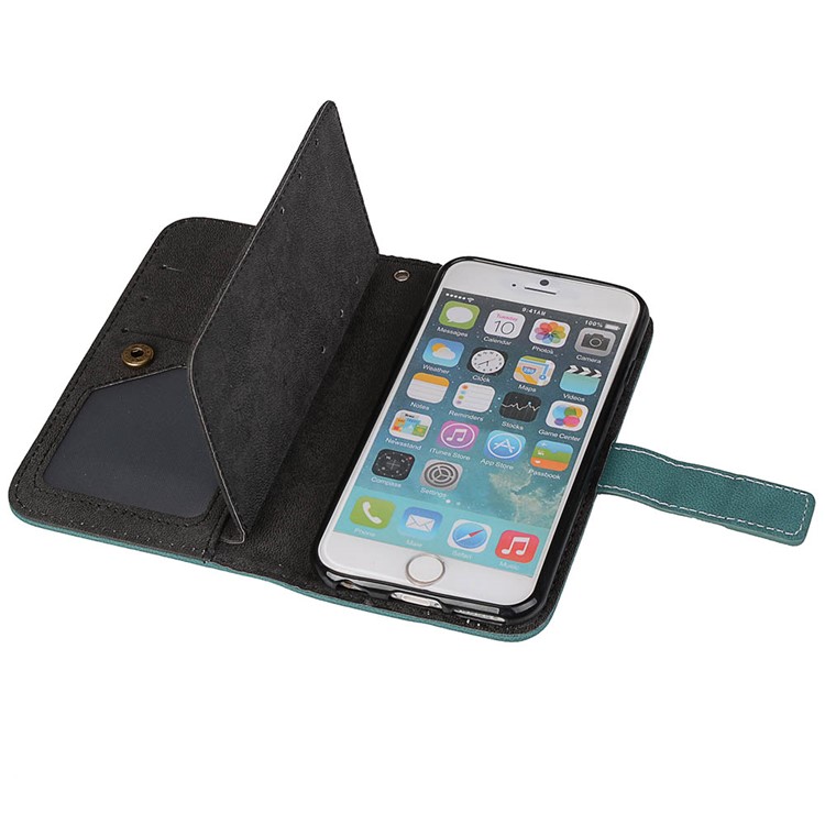 For iPhone 8 / 7 4.7 inch Frosted Texture PU Leather Stand Phone Cover with 9 Card Holders - Purple-10
