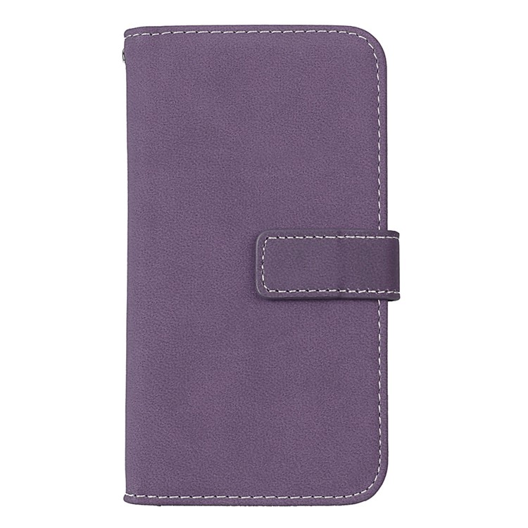 For iPhone 8 / 7 4.7 inch Frosted Texture PU Leather Stand Phone Cover with 9 Card Holders - Purple-3