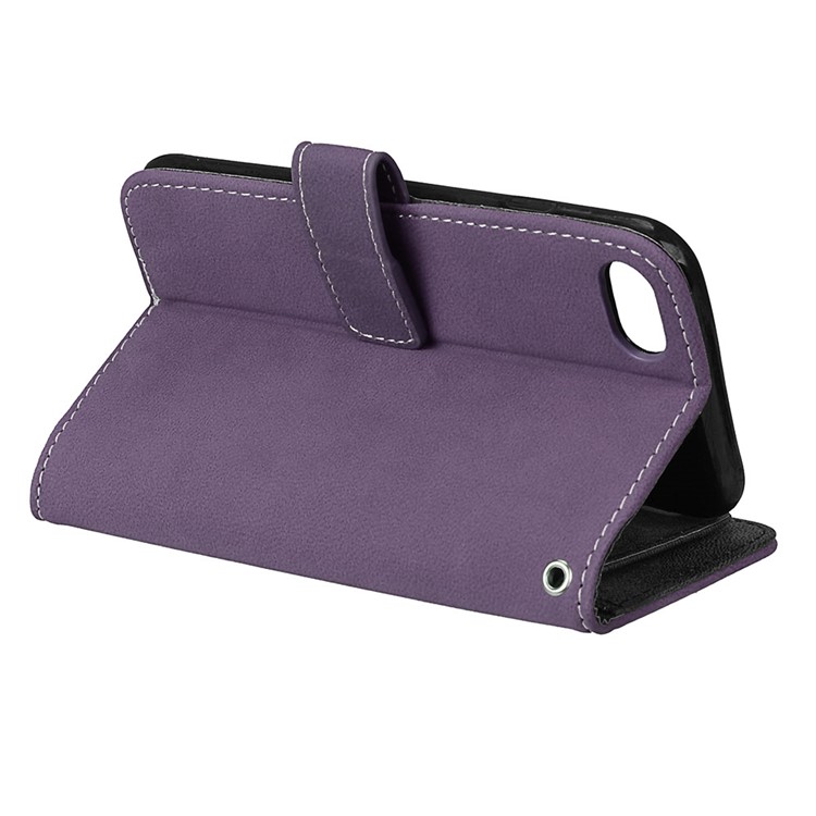 For iPhone 8 / 7 4.7 inch Frosted Texture PU Leather Stand Phone Cover with 9 Card Holders - Purple-7