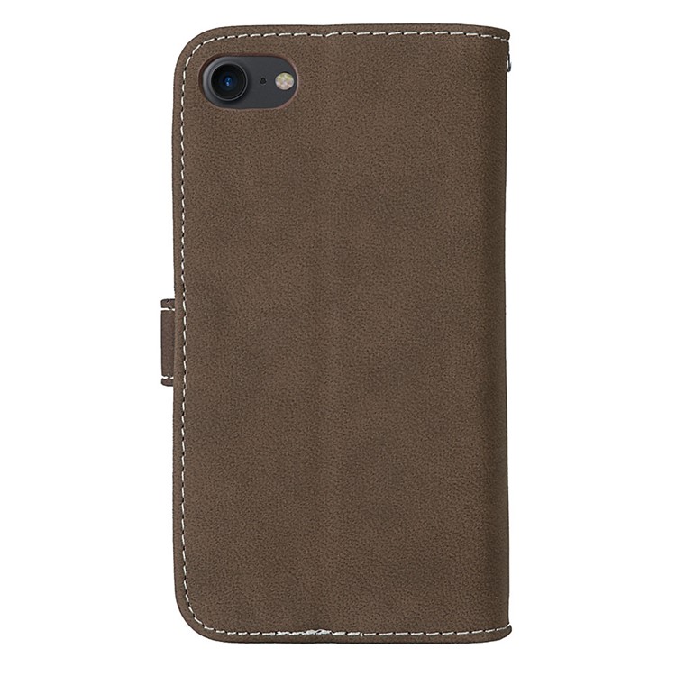 Leather Matte Skin Stand Mobile Phone Shell with 9 Card Holders for iPhone 8 / 7 4.7 inch - Brown-4
