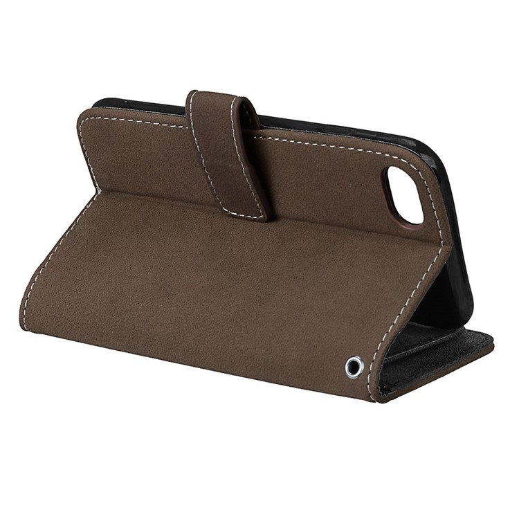 Leather Matte Skin Stand Mobile Phone Shell with 9 Card Holders for iPhone 8 / 7 4.7 inch - Brown-7