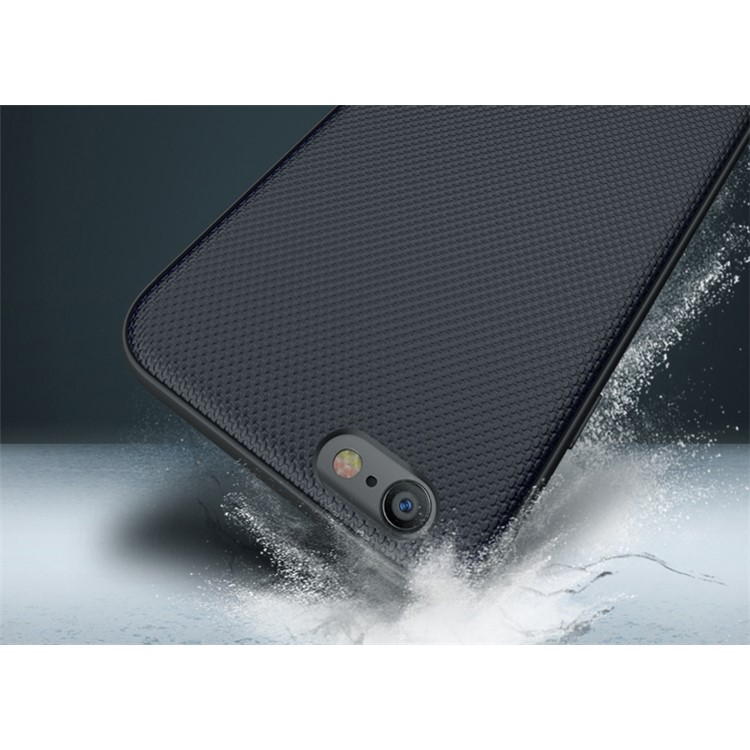 IPAKY Leather Coated PC Back Plate + TPU Frame Combo Mobile Shell for iPhone 6S/6 4.7 inch - Dark Blue-3