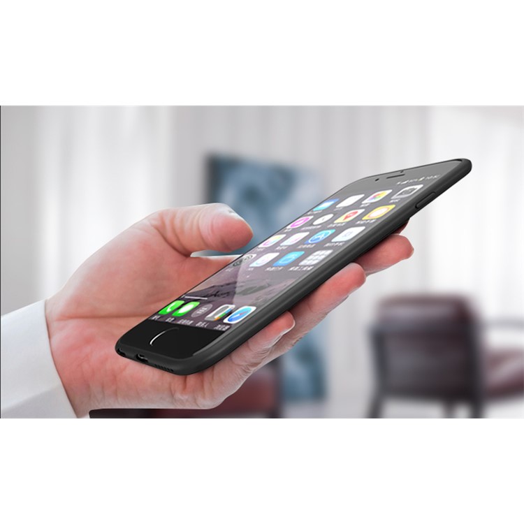 IPAKY Leather Coated PC Back Plate + TPU Frame Combo Mobile Shell for iPhone 6S/6 4.7 inch - Dark Blue-5