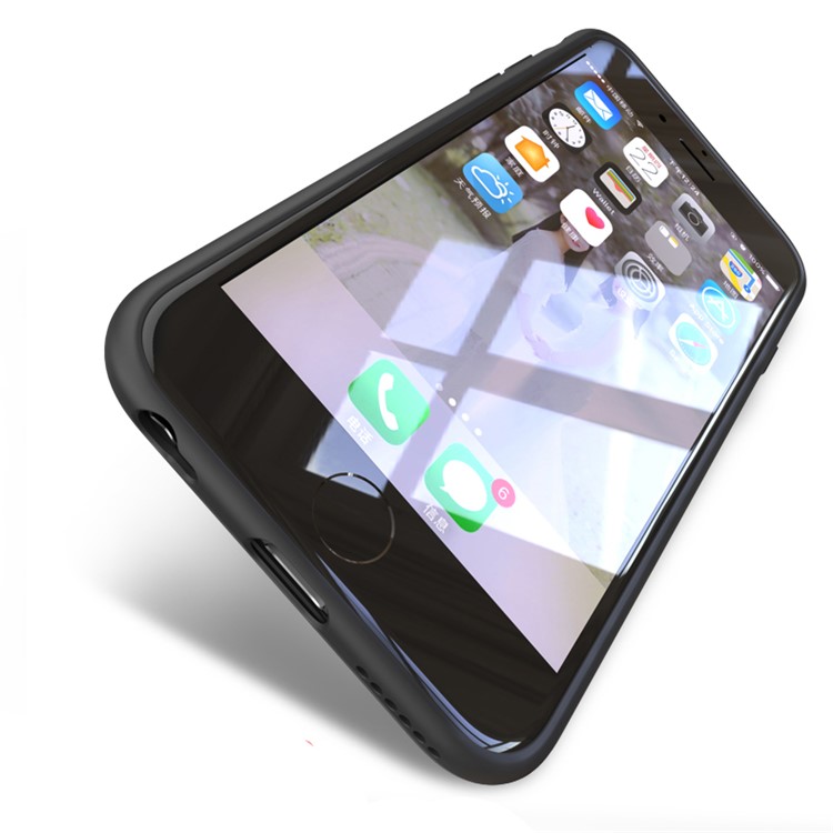 IPAKY Leather Coated PC Back Plate + TPU Frame Hybrid Case for iPhone 6S Plus/6 Plus 5.5 inch - Black-4