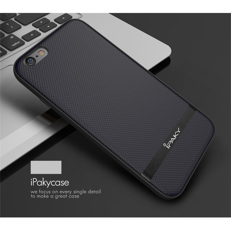 IPAKY Leather Coated PC + Housse de protection TPU Frame Protector pour iPhone 6S Plus / 6 Plus 5.5 inch - bleu foncé, bleu marine-6