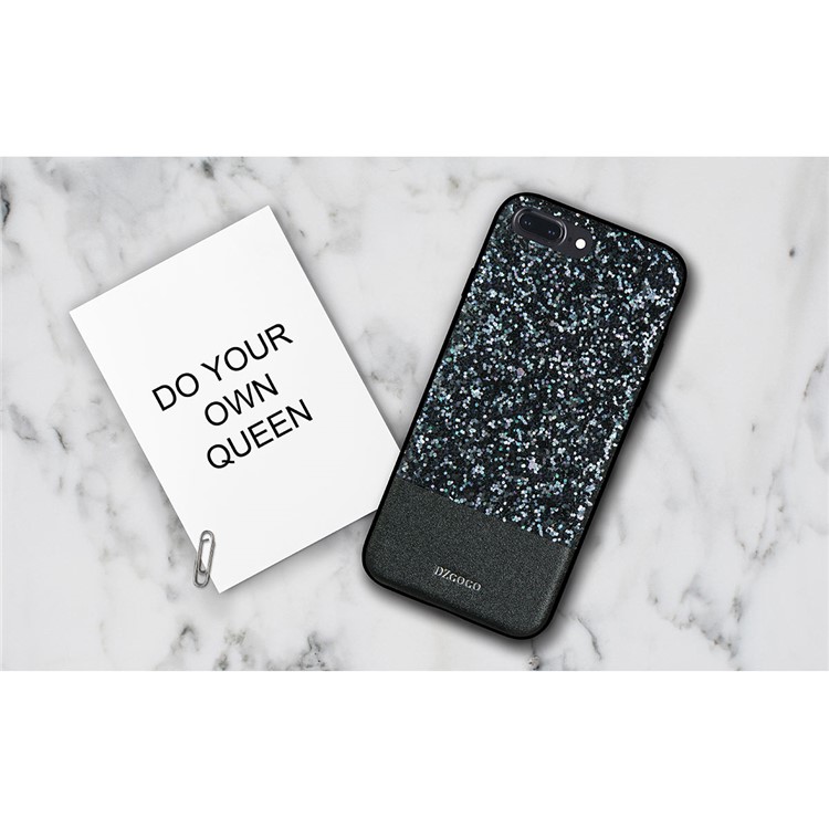 DZGOGO Bling Bling Series PU Leather Coated Bling Sequins PC + TPU Combo Case for iPhone 7 Plus - Black-7