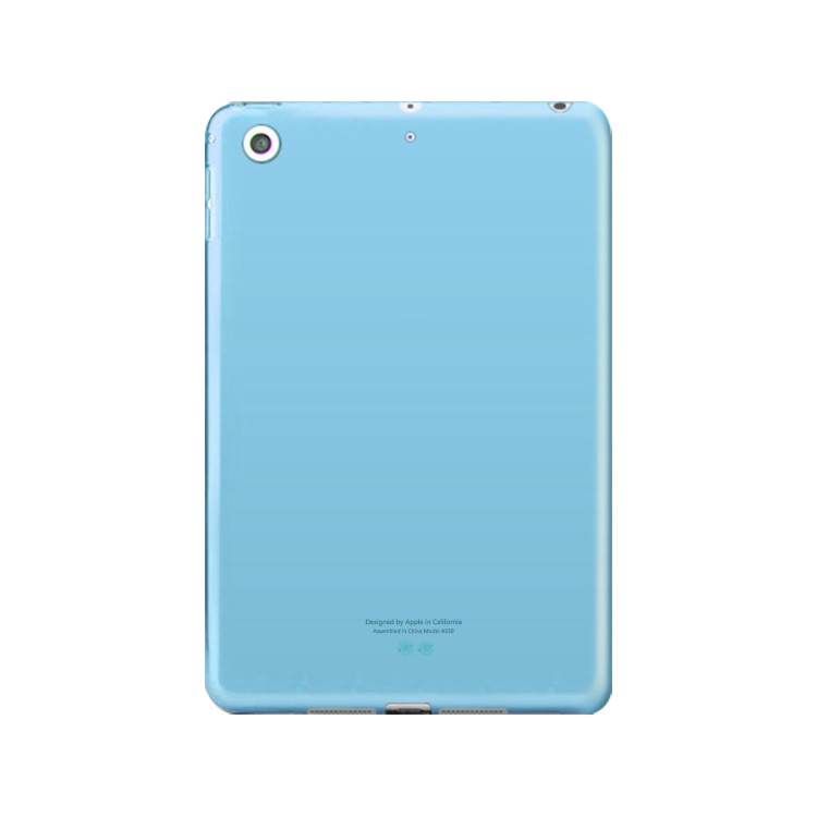 For iPad 9.7 (2018) / 9.7 (2017) Soft TPU Back Case Gel Tablet Cover Shell - Blue-1