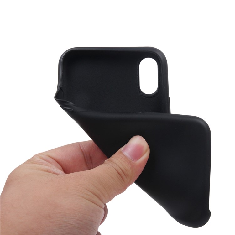 Solid Color Soft TPU Cover Case for iPhone XS / X/Ten 5.8 inch - Black-3