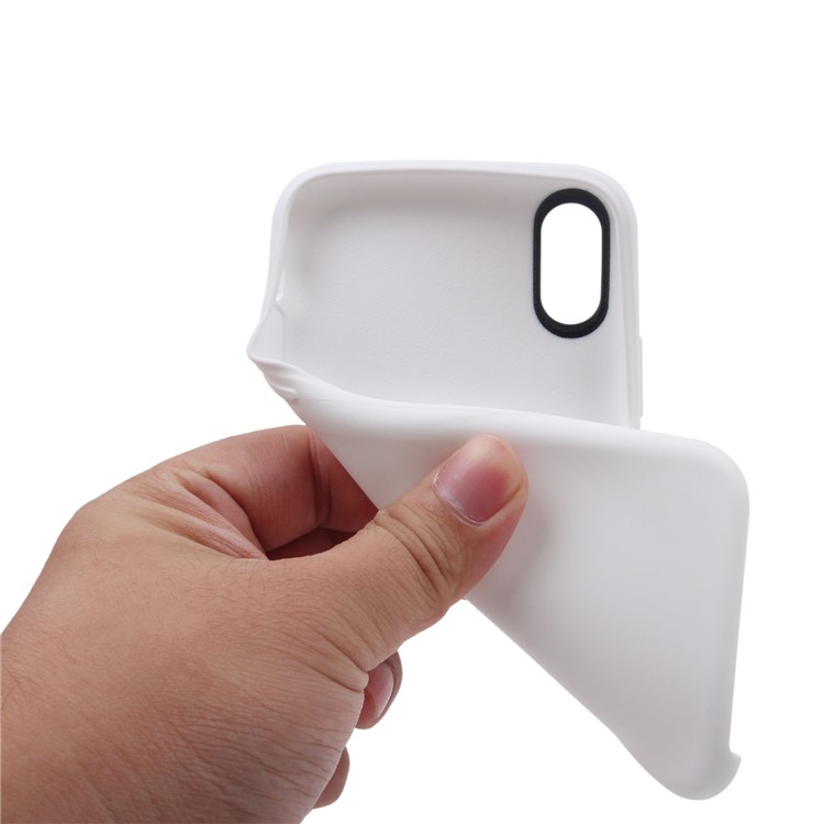 Solid Color Flexible TPU Back Case for iPhone XS / X/Ten 5.8 inch - White-3