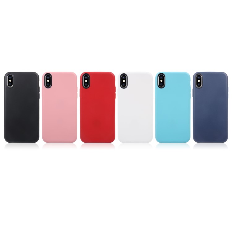 For iPhone XS / X/Ten 5.8 inch Solid Color TPU Gel Phone Cover - Red-11