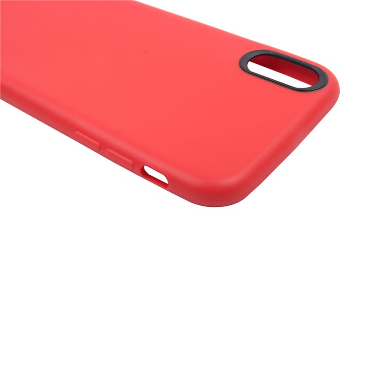 For iPhone XS / X/Ten 5.8 inch Solid Color TPU Gel Phone Cover - Red-4