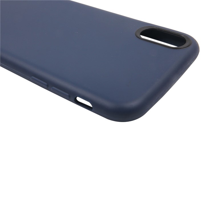 Solid Color TPU Gel Phone Casing for iPhone XS / X/Ten 5.8 inch - Dark Blue-4