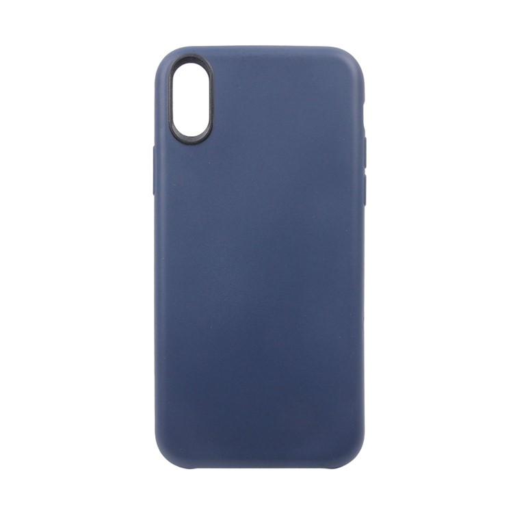 Solid Color TPU Gel Phone Casing for iPhone XS / X/Ten 5.8 inch - Dark Blue-8