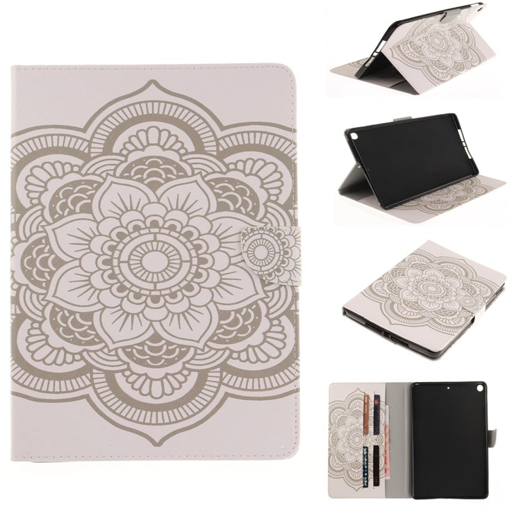 For iPad 9.7 (2018) / 9.7 (2017) Pattern Printing Wallet Leather Stand Case - Mandala Flowers-1