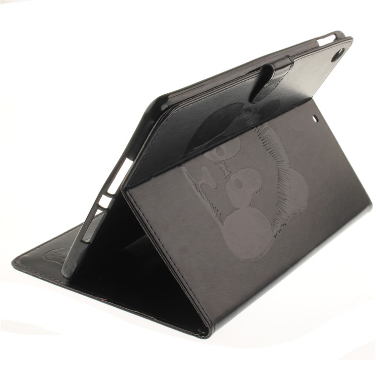 Imprinted Panda Smart Leather Wallet Stand Case for iPad 9.7 (2018) / 9.7 (2017) - Black-7